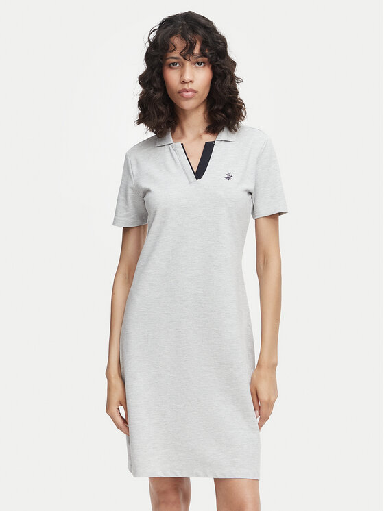 Beverly Hills Polo Club Sukienka codzienna P-SS26W-ABP526591-0461 Szary Regular Fit