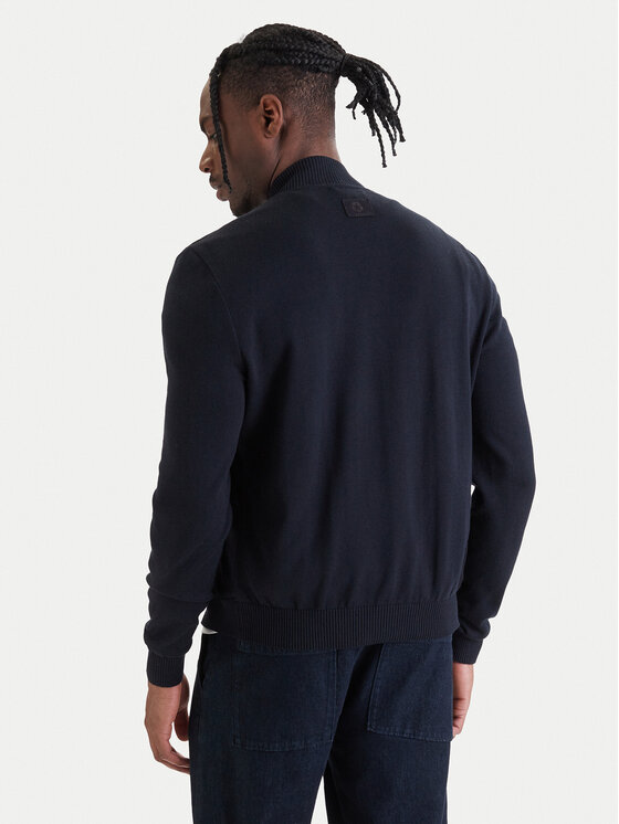 Milestone Milestone Ādas jaka 61163860755 Tumši zils Slim Fit