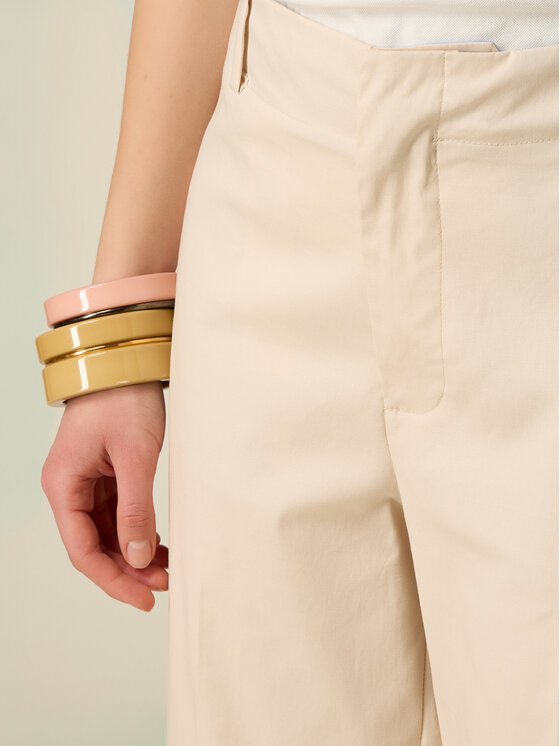 Oltre Oltre Pantaloni di tessuto P007R008931N002 Crema Baggy Fit