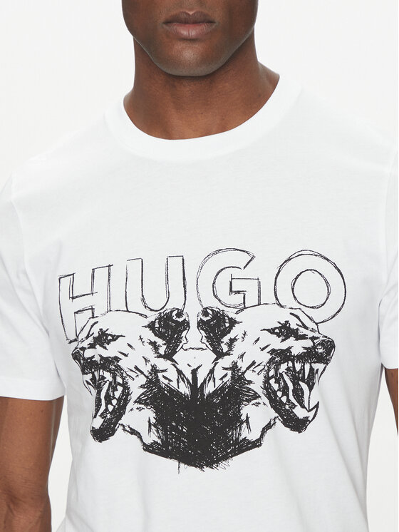 HUGO HUGO Marškinėliai Durro 50538257 Balta Regular Fit