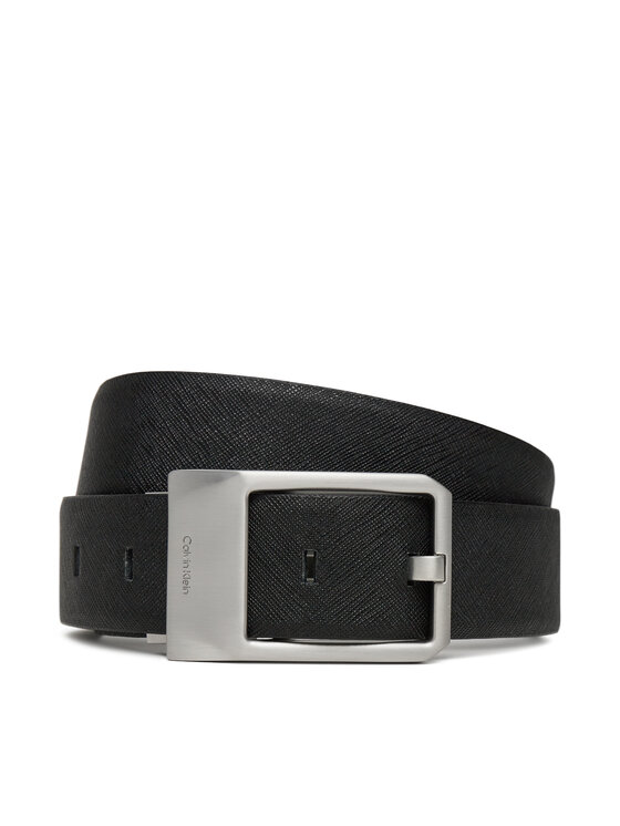 Calvin Klein Calvin Klein Pásek Faceted Buckle 35Mm Adj/Rev LV04D7010G Černá