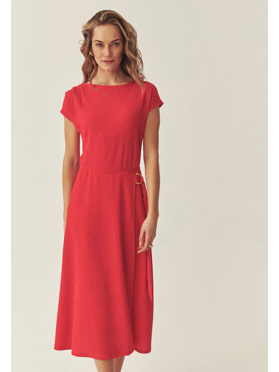 TATUUM Tatuum Sukienka dzianinowa SADI Czerwony Flare Fit