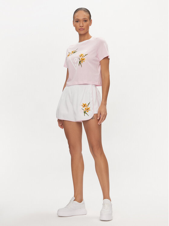 Guess Guess Szorty materiałowe Zoey V4GD05 KC5R0 Biały Loose Fit