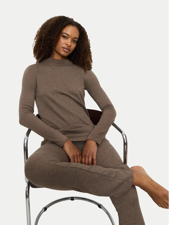 Triumph Triumph Pulover Smart Thermal 10221490 Rjava Slim Fit