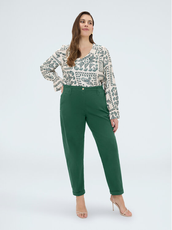 Fiorella Rubino Fiorella Rubino Spodnie materiałowe P706T005159N035 Zielony Regular Fit