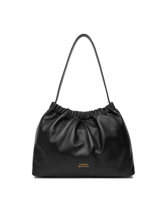 Tommy Hilfiger Tommy Hilfiger Kabelka Soft Leather Shoulder Bag AW0AW18307 Černá