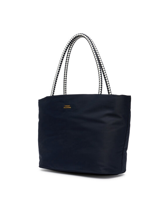 Tommy Hilfiger Tommy Hilfiger Ročna torba Th Marina Hobo/Tote Nylon AW0AW18862 Mornarsko modra