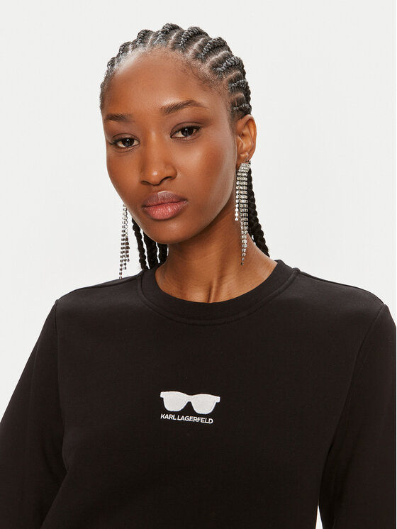 KARL LAGERFELD KARL LAGERFELD Μπλούζα 245W1813 Μαύρο Regular Fit