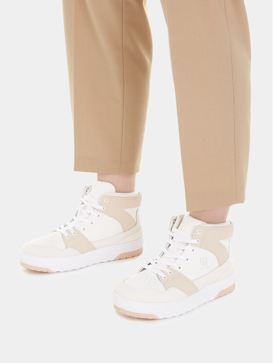 Tommy Hilfiger Tommy Hilfiger Sneakers Th Hi Basket Sneaker FW0FW07308 Bianco