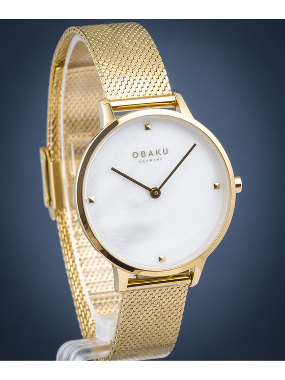 Obaku Obaku Zegarek V295LXGWHG Złoty