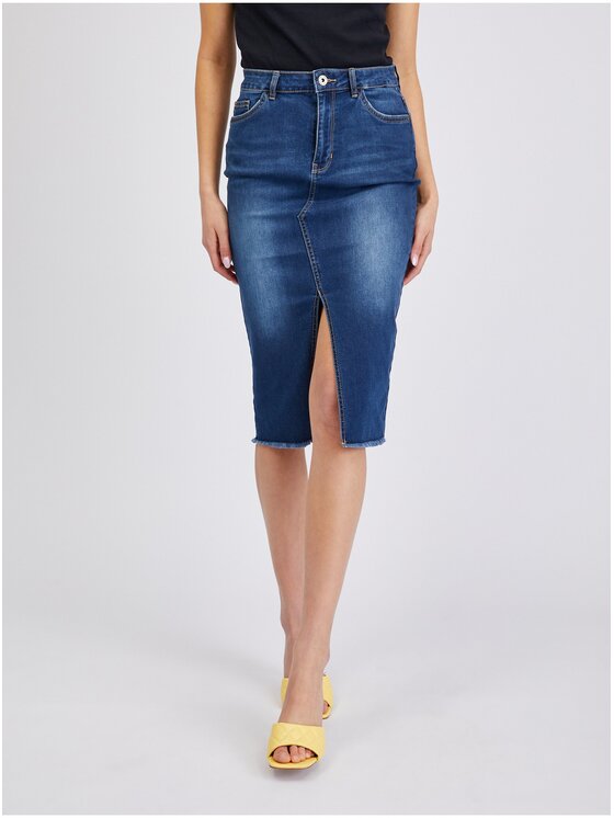 Orsay Orsay Spódnica jeansowa 710319548000__40 Niebieski Regular Fit