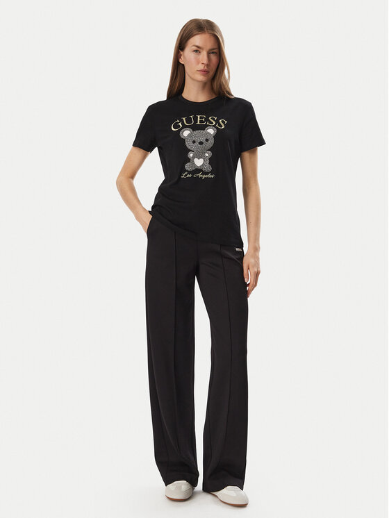 Guess Guess T-shirt V6BI28 K9360 Crna Regular Fit
