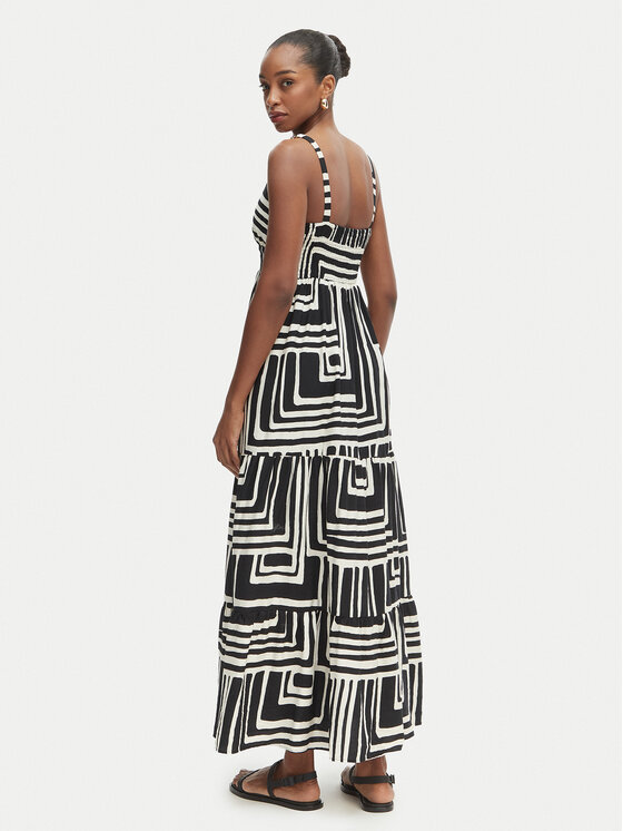 Iconique Iconique Sommerkleid Cote D'Azur IC26-109 Schwarz Relaxed Fit