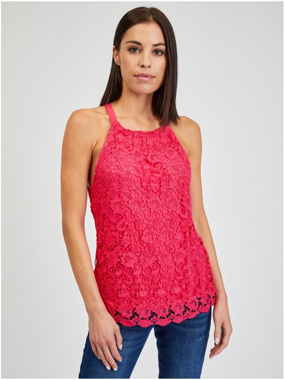 Orsay Orsay Tank top 102091324000__L Różowy Regular Fit