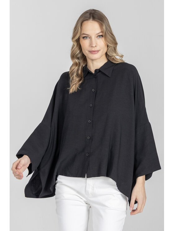 Deni Cler Milano Deni Cler Milano Bluzka T-DC-1335-F2-20-90-1 Czarny Oversize