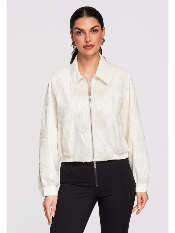 Ombre Ombre Kurtka przejściowa OW-JANP-0133 Beżowy Oversize