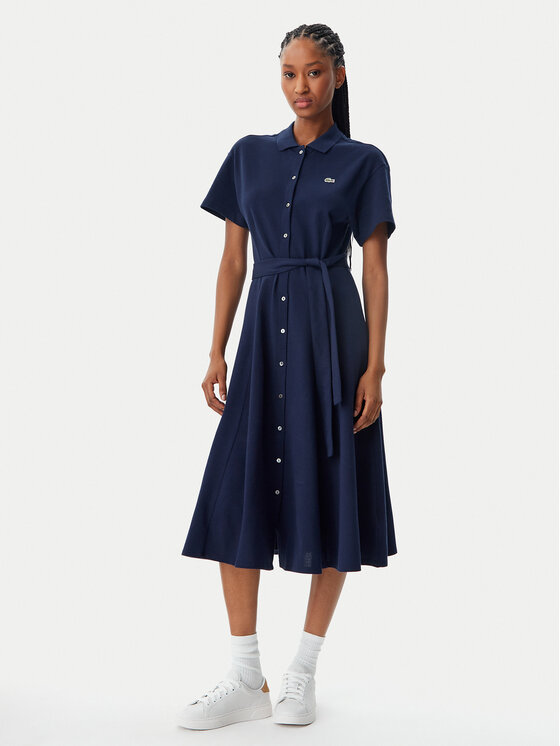Lacoste Lacoste Košilové šaty EF9621 Tmavomodrá Regular Fit