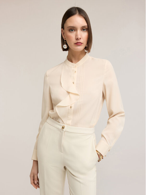 Motivi Motivi Koszula 5014Q000912N011 Kremowy Regular Fit