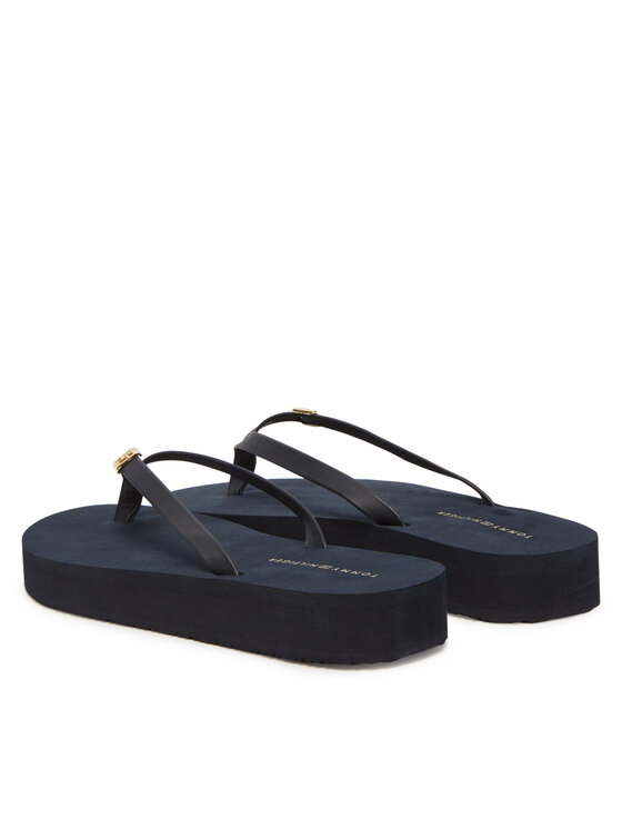 Tommy Hilfiger Tommy Hilfiger Čības uz pirksta Elevated Chic Beach Sandal FW0FW08523 Tumši zils