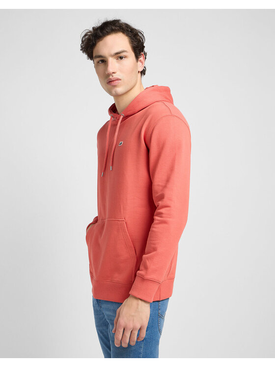 Lee Lee Bluza PLAIN HOODIE Pomarańczowy Regular Fit