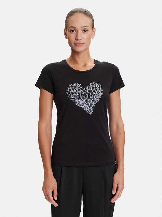 Liu Jo Liu Jo T-krekls UF5264 JS923 Melns Regular Fit