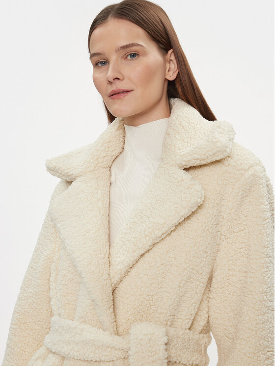 Sisley Sisley Παλτό μεταβατικό 2XFQLN033 Μπεζ Comfort Fit