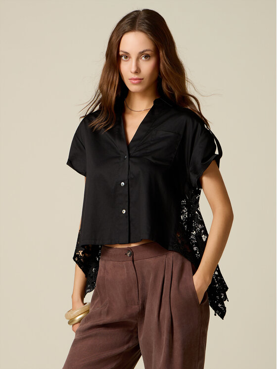 Oltre Oltre Koszula 5053J000880N033 Czarny Regular Fit