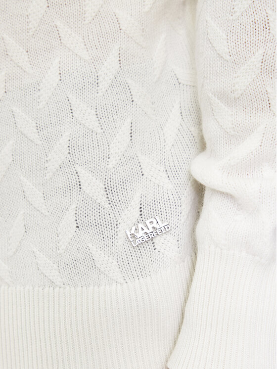 KARL LAGERFELD KARL LAGERFELD Bluză cu gât 655020 544399 Alb Regular Fit