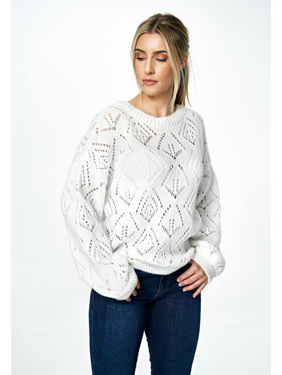 FIGL FIGL Sveter M887 Biela Oversize