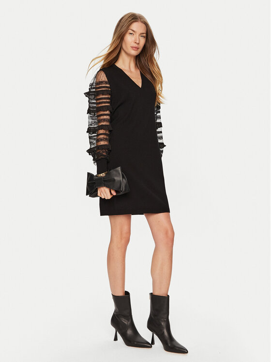 TWINSET TWINSET Džemper haljina 241TP3530 Crna Regular Fit