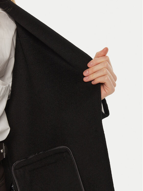 Patrizia Pepe Patrizia Pepe Παλτό μεταβατικό 8O0004/A006-K103 Μαύρο Regular Fit