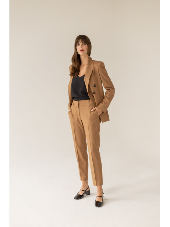 Entelier Entelier Marynarka luźna Beżowy Comfortable Fit
