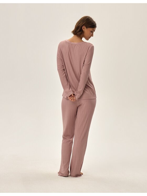 Esotiq Esotiq Piżama 42192 Różowy Regular Fit