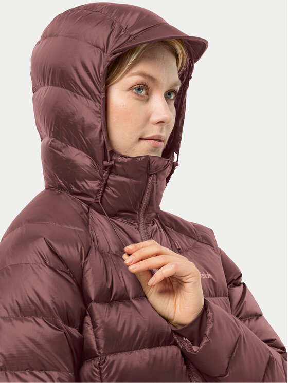 Jack Wolfskin Jack Wolfskin Pernata jakna Nebelhorn Down Hoody 1207091 Tamnocrvena Regular Fit