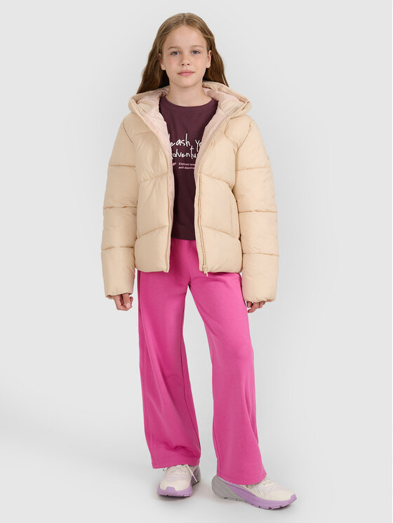 4F 4F Kurtka puchowa OUTERWEAR Beżowy Regular Fit