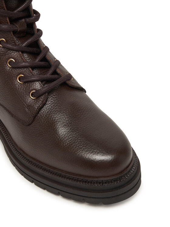 Tommy Hilfiger Tommy Hilfiger Turistická obuv Th Plaque Pebble Lace Boot Warm FW0FW08767 Hnědá