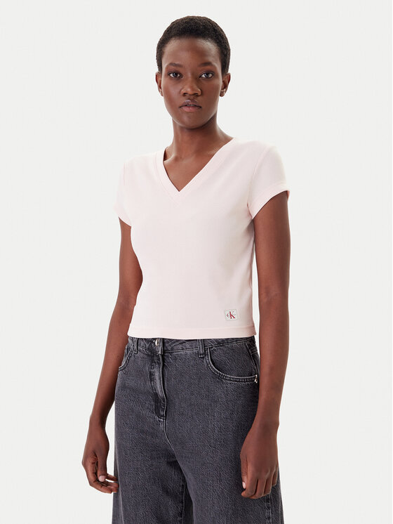 Calvin Klein Jeans T-shirt LV047C910G Rosa Regular Fit, taglia : L