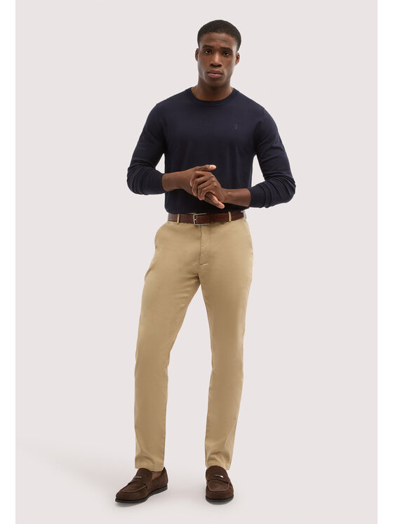 Trussardi Trussardi Spodnie materiałowe P705M500124N012 Kremowy Regular Fit