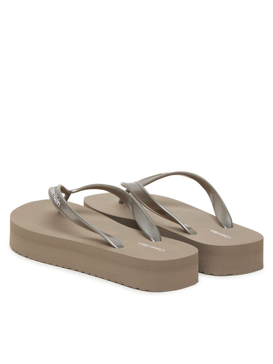 Calvin Klein Calvin Klein Japonki Flatform Flip Flop Met Tpu HW0HW03120 Złoty