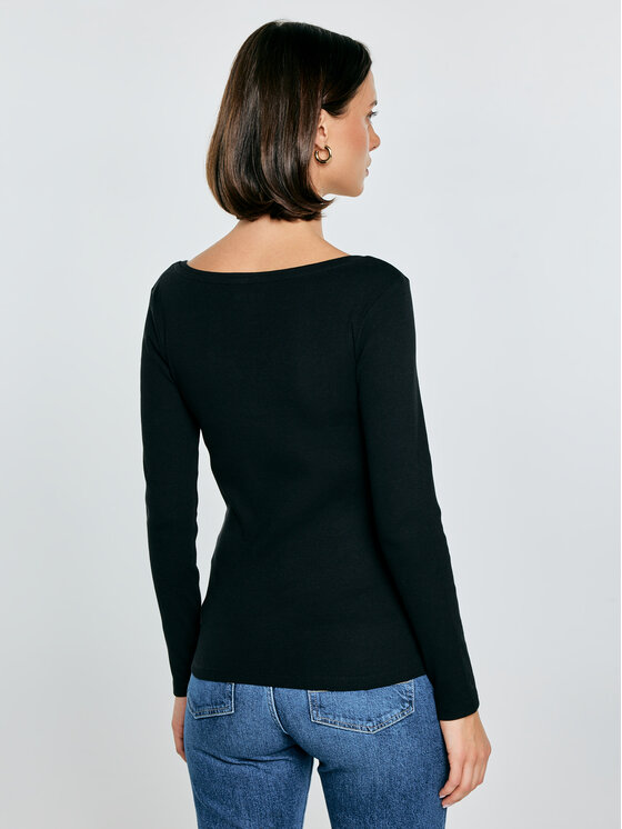BIG STAR BIG STAR Longsleeve NATHALIE Czarny Slim Fit
