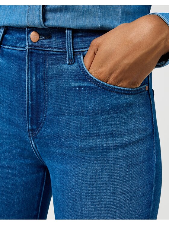 Wrangler Wrangler Jeansy Straight Agate Blue Niebieski Slim Fit