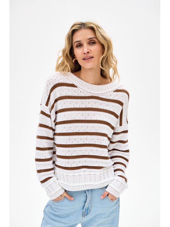 blue shadow blue shadow Sweter Kera Brązowy Regular Fit