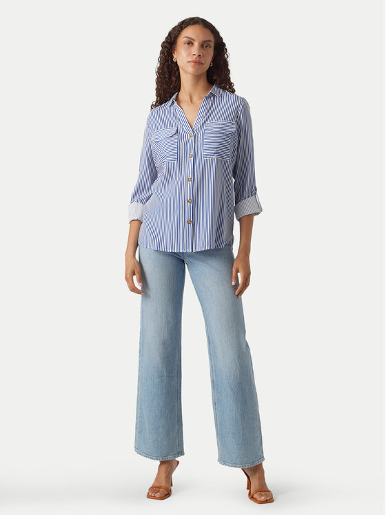 Vero Moda Vero Moda Srajca Bumpy 10275283 Modra Regular Fit