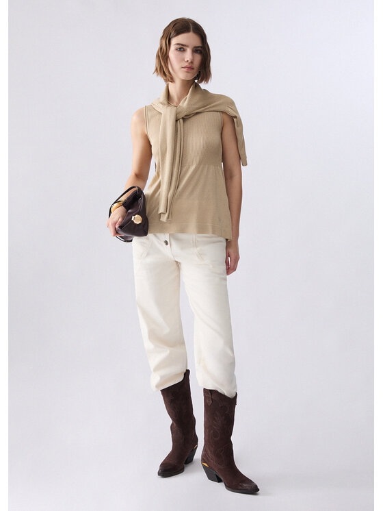 Liu Jo Liu Jo Maglione WF6180MS46JA4357 Beige Regular Fit