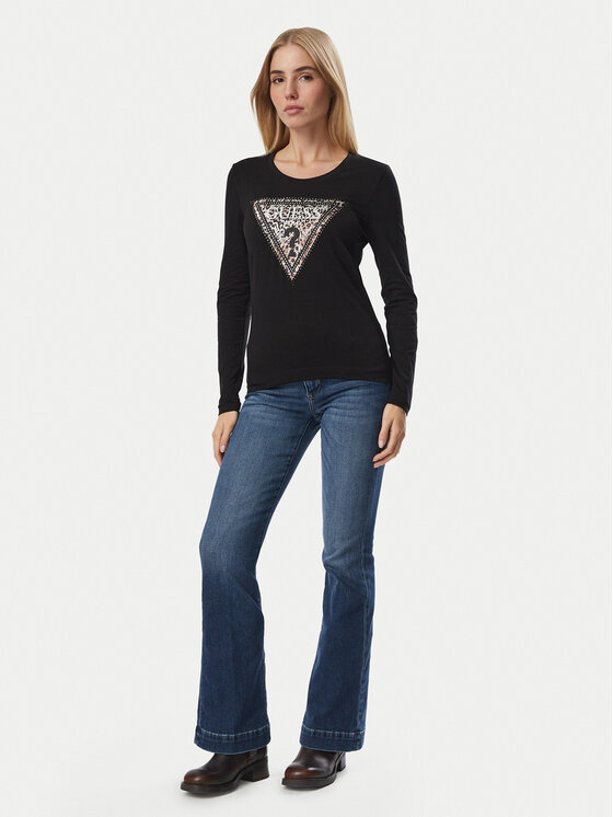 Guess Guess Блуза W6BI57 K7387 Черен Regular Fit