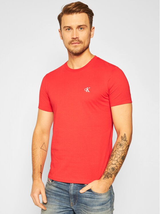 Calvin Klein Jeans Calvin Klein Jeans T-Shirt Essential J30J314544 Červená Slim Fit