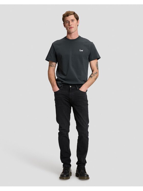 Lee Lee T-Shirt SS SMALL LOGO TEE Czarny Relaxed Fit