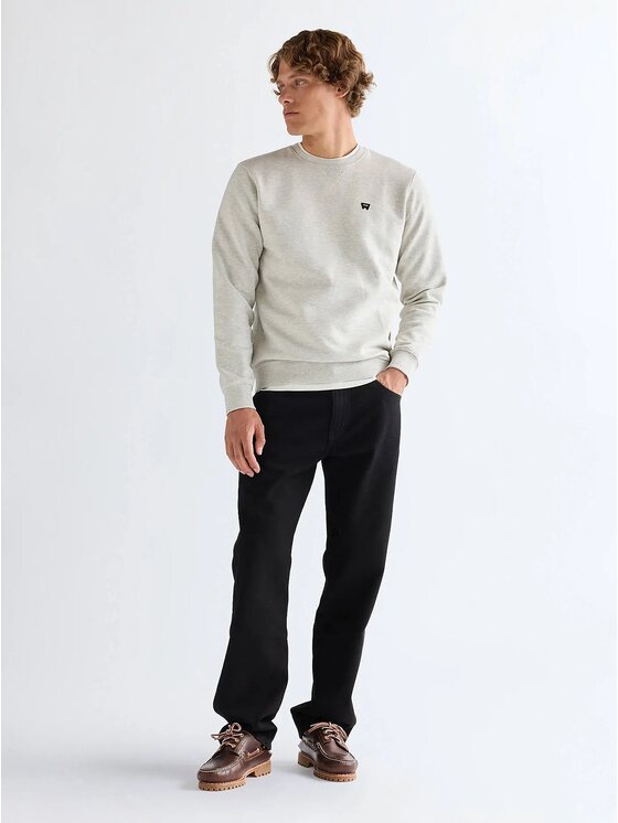 Wrangler Wrangler Bluza SIGN OFF CREW Szary Regular Fit