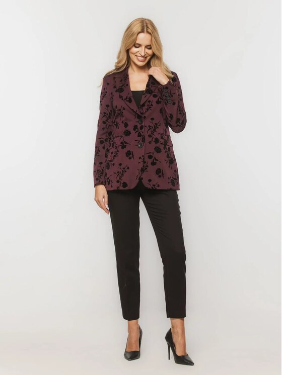 Willsoor Willsoor Marynarka 68164 Bordowy Modern Slim Fit
