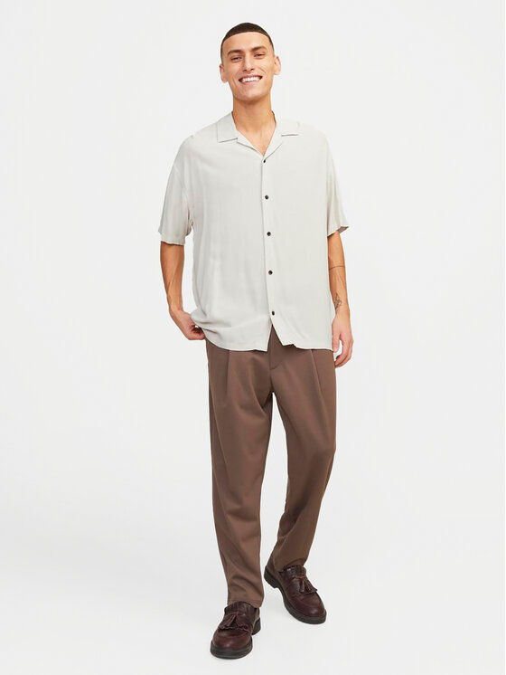 Jack & Jones Jack & Jones Košile Jeff 12248386 Écru Relaxed Fit